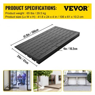 Ράμπα Κατωφλίου VEVOR 4 με 3 Κανάλια, 2200 Lbs, για Αμαξίδια & Σκού...