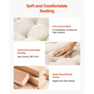 VEVOR Στρογγυλό Λινό Σκαμπό/Τραπέζι με Ράφι, 81 cm BYJDYXWSJKFSU67U...