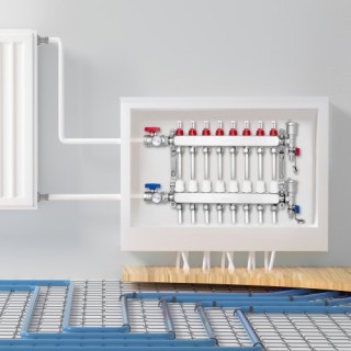 Συλλέκτης Θέρμανσης Δαπέδου VEVOR 8-Κλάδων για Σωλήνες PEX 1/2  DRF...