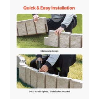 VEVOR Ψεύτικη Πέτρινη Περίφραξη Κήπου Ανθεκτική στο Ξεθώριασμα RZSP...