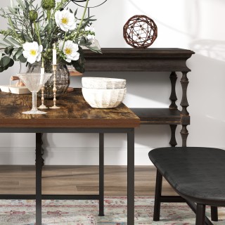 HOMCOM  Τραπέζι τραπεζαρίας για 6 άτομα βιομηχανικού στυλ από ξύλο ...