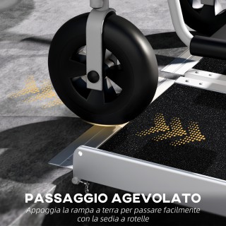 HOMCOM Πτυσσόμενη Ράμπα Αλουμινίου για Αναπηρικό Καροτσάκι με Αντιο...