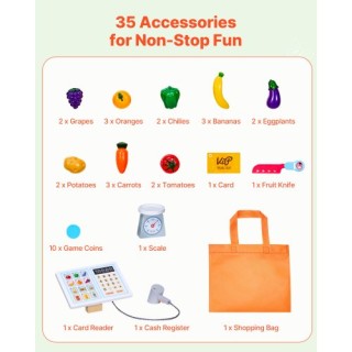 VEVOR Ξύλινο Θέατρο Κουκλοθέατρου 2-σε-1 Αναστρέψιμο Κατάστημα Παιδ...