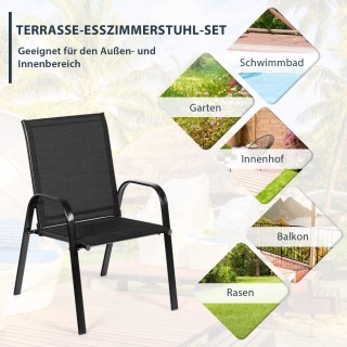 Costway  Σετ Κήπου με Άνετες Καρέκλες και Ανθεκτικό Μεταλλικό Σκελε...