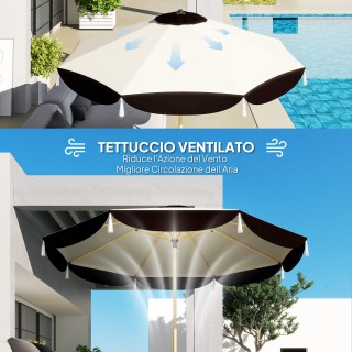 Outsunny Ομπρελόκηπος Ø2.6 m με Κάλυψη UV50+, Αεραγωγό και 8 Ακτίνε...