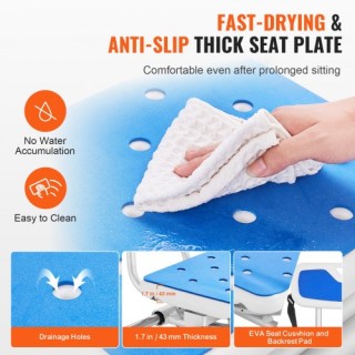 VEVOR Περιστρεφόμενος Καρέκλα Ντους με Αντοχή 400 Κιλά YDSYGZYTLSLK...