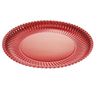 Galileo Πακέτο 5 Κόκκινων Χάρτινων Επίπεδων Πιάτων Μίας Χρήσης Sant...