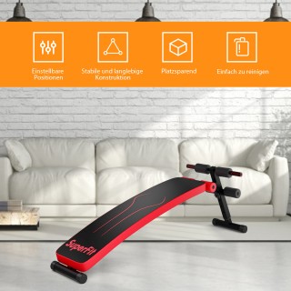 Costway Πτυσσόμενος Πάγκος Κοιλιακών έως 200kg - Ρυθμιζόμενος Κόκκι...