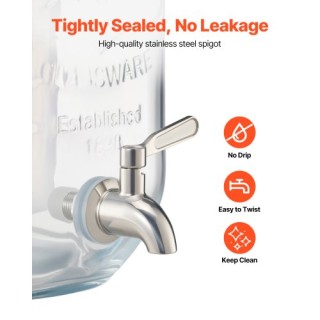 VEVOR Γυάλινος Διανεμητής Ποτών 3.8L με Βάση 2 Τεμάχια για Πάρτι YL...