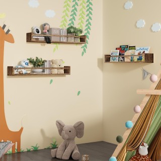 BAKAJI Σετ 3 Ξύλινα Ράφια Τοίχου Εξοικονόμησης Χώρου από Δρυς 0284... BAKAJI Σετ 3 Ξύλινα Ράφια Τοίχου Εξοικονόμησης Χώρου από Δρυς 0284...