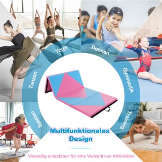 Costway Φορητό Δίχρωμο Στρώμα Γυμναστικής 240x117x5εκ FH10092BL