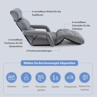 Costway Πτυσσόμενος καναπές-κρεβάτι με 6 ρυθμιζόμενες θέσεις. Ανοι... Costway Πτυσσόμενος καναπές-κρεβάτι με 6 ρυθμιζόμενες θέσεις. Ανοι...