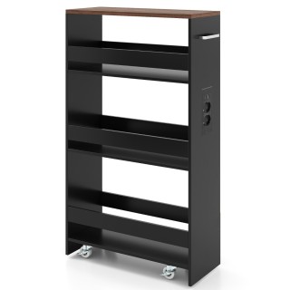 Costway Συμπαγές 4-επίπεδο Ρολό Τρόλεϊ Κουζίνας 80,5 x 20 x 47,5 cm...