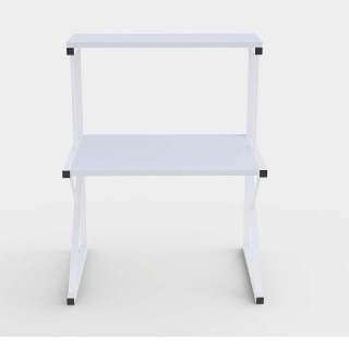 BAKAJI Ράφι Κουζίνας με Μεταλλική και Ξύλινη Κατασκευή σε Λευκό Χρώ...