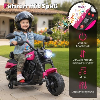 Costway Παιδική Μηχανή Chopper 6V με Μουσική, Φώτα, Πεντάλ και 2 Βο...