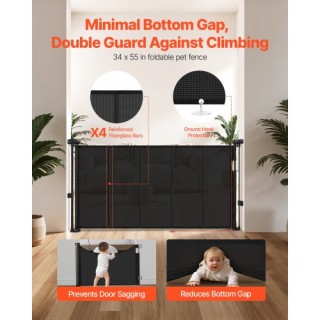 VEVOR Αναδιπλούμενη Παιδική Πύλη 870mm Ύψος, Επέκταση έως 1400mm Πλ...
