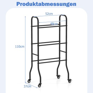 Costway Τροχήλατο Τρί-επίπεδος Μεταλλικός Οργανωτής Μπάλας / Ράφι γ...