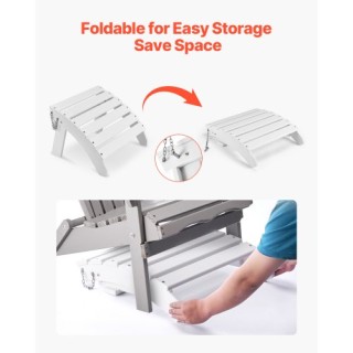 VEVOR Λευκό Πτυσσόμενο Υποπόδιο HDPE Adirondack KZDADLDKTTQPZ41H0V0