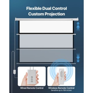 VEVOR Ηλεκτρική Οθόνη Προβολής 1829 mm 4:3 με Τηλεχειριστήριο για Ο...