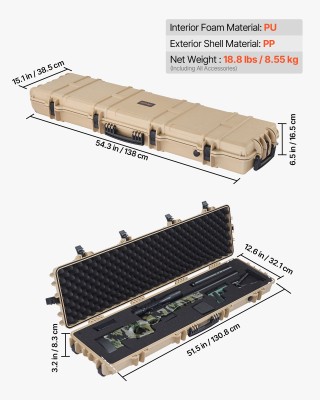 VEVOR Ανθεκτική Θήκη Όπλου με Τροχούς 1270 mm: Αδιάβροχη & Ανθεκτικ... VEVOR Ανθεκτική Θήκη Όπλου με Τροχούς 1270 mm: Αδιάβροχη & Ανθεκτικ...