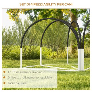 PawHut Σετ Agility Σκύλου 4 Τεμαχίων με 4 Πάσσαλους και Τσάντα Μετα...