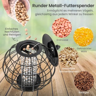 Costway Ανθεκτική Ταΐστρα Πουλιών κατά των Σκίουρων, Κρεμαστή, 21 x...