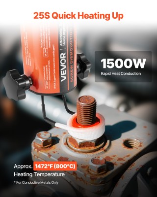 VEVOR Φορητός Επαγωγικός Θερμαντήρας Μπουλονιών 1500W, 230V, με Κιτ...