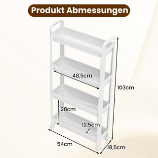 Costway Στενό τροχήλατο ράφι 4 επιπέδων με λαβές για κουζίνα και μπ... Costway Στενό τροχήλατο ράφι 4 επιπέδων με λαβές για κουζίνα και μπ...