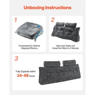 Μαξιλάρι Κεφαλαριού Queen Wedge με 2 Τσέπες & Στηρίγματα Κεφαλής 15...