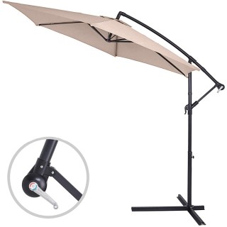 BAKAJI  Ομπρέλα Κήπου Αποκεντρωμένη 3x3 μ. Πάλος Ατσάλι Γκαζέμπο Πι...