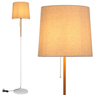 BAKAJI Λάμπα Δαπέδου Μοντέρνου Σχεδιασμού με Καπέλο E27 Ύφασμα Ξύλ... BAKAJI Λάμπα Δαπέδου Μοντέρνου Σχεδιασμού με Καπέλο E27 Ύφασμα Ξύλ...