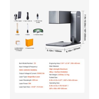 VEVOR Φορητή Συσκευή Χάραξης Λέιζερ 600 mm/s 5W Υψηλής Ταχύτητας Χε... VEVOR Φορητή Συσκευή Χάραξης Λέιζερ 600 mm/s 5W Υψηλής Ταχύτητας Χε...