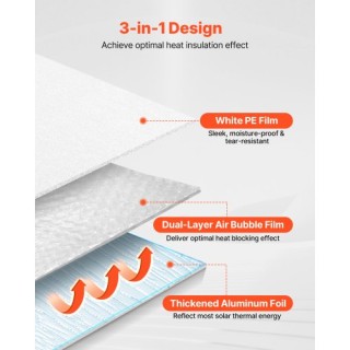 VEVOR Ανακλαστικό Μονωτικό Ρολό Διπλής Στρώσης Φυσαλίδων για Θερμικ... VEVOR Ανακλαστικό Μονωτικό Ρολό Διπλής Στρώσης Φυσαλίδων για Θερμικ...