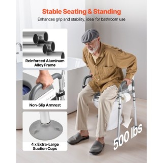 VEVOR Πολυλειτουργική Καρέκλα Τουαλέτας με Ρυθμιζόμενο Ύψος - Υποστ... VEVOR Πολυλειτουργική Καρέκλα Τουαλέτας με Ρυθμιζόμενο Ύψος - Υποστ...