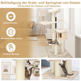 Costway Τετραώροφος Πύργος Γάτας με Δραστηριότητες και Φυσικά Υλικά... Costway Τετραώροφος Πύργος Γάτας με Δραστηριότητες και Φυσικά Υλικά...