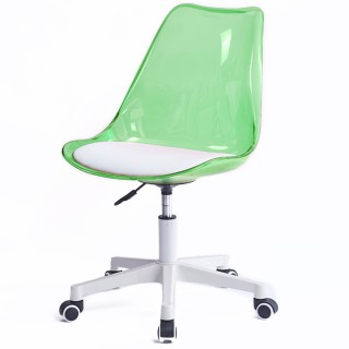 Shally Dogan  Καρέκλα Γραφείου με ρόδες και Διαφανή Πλάτη Πράσινη Π...