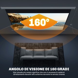 HOMCOM Οθόνη Προβολέα 120 ιντσών με Τηλεχειριστήριο, από PVC και Μέ...