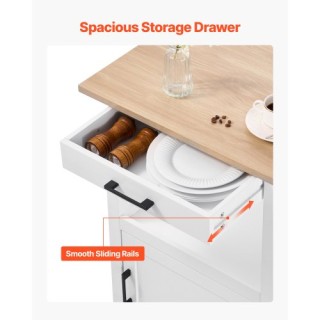 VEVOR Φορητό Τρόλεϊ Κουζίνας με Αποθηκευτικό Χώρο και Συρτάρι BFBYD...