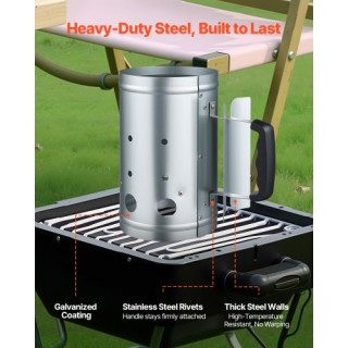 VEVOR Καπνοδόχος για Κάρβουνα 1.8kg για Μπάρμπεκιου YZXMTQDYCYZXTVG...