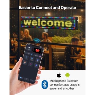 VEVOR Πολύχρωμη Ψηφιακή Πινακίδα LED 52x8in P10 με Προγραμματιζόμεν...