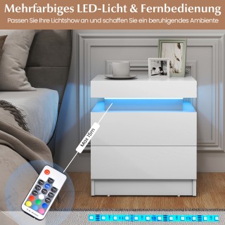 Costway Μοντέρνο Κομοδίνο με LED Φωτισμό και 2 Συρτάρια- 45 x 35 ... Costway Μοντέρνο Κομοδίνο με LED Φωτισμό και 2 Συρτάρια- 45 x 35 ...