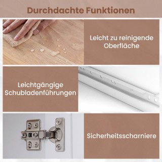 Costway Τροχήλατη νησίδα κουζίνας με 3 συρτάρια, ντουλάπι και ρυθμι... Costway Τροχήλατη νησίδα κουζίνας με 3 συρτάρια, ντουλάπι και ρυθμι...