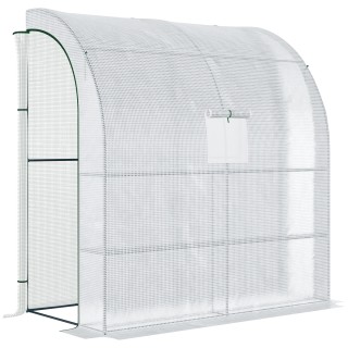 Outsunny Τρίπατο Θερμοκήπιο με Κουρτίνες και Παράθυρα Ρολά, από PE ...