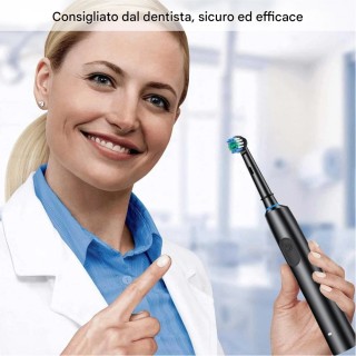 BAKAJI Περιστρεφόμενη Ηλεκτρική Οδοντόβουρτσα με 4 Ανταλλακτικές Κε...