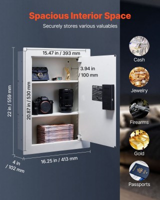 VEVOR Λευκό Κρυφό Χρηματοκιβώτιο Τριών Επιπέδων με Κωδικό, Κλειδί &... VEVOR Λευκό Κρυφό Χρηματοκιβώτιο Τριών Επιπέδων με Κωδικό, Κλειδί &...