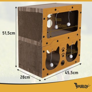 Purlov Ονυχοδρόμιο Γάτας 3-σε-1 διώροφο σπιτάκι 27017 Purlov Ονυχοδρόμιο Γάτας 3-σε-1 διώροφο σπιτάκι 27017