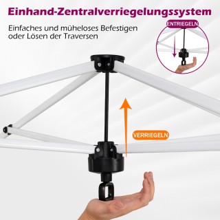Costway Αναδιπλούμενο κιόσκι Pop-Up 3 x 3 μ. με 4 σακιά άμμου, πασσ...