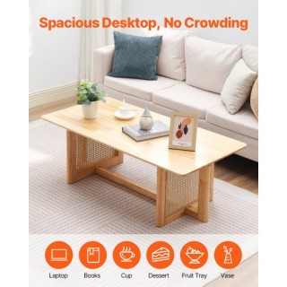 VEVOR Ορθογώνιο Τραπέζι Καφέ από Ρατάν 1 Επιπέδου για Σαλόνι ZFXKF... VEVOR Ορθογώνιο Τραπέζι Καφέ από Ρατάν 1 Επιπέδου για Σαλόνι ZFXKF...