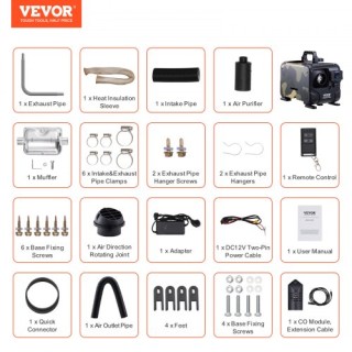 VEVOR Θερμαντήρας Ντίζελ 8KW 12V/24V με Bluetooth και Τηλεχειριστήρ...