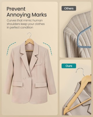 SONGMICS Σετ 30 τμχ Ξύλινες Κρεμάστρες από Μασίφ Ξύλο Σημύδας, Φυ... SONGMICS Σετ 30 τμχ Ξύλινες Κρεμάστρες από Μασίφ Ξύλο Σημύδας, Φυ...